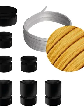 Cables Kit D´éclairage Linear Filé System Cm05 5 M 7 Unités Black / Gold One Size - Creative - FashionsVida