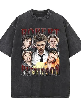 Washed Vintage Robert Pattinson T-shirts Movie Twilight Edward Cullen Graphic T Shirt Men Women Cotton Casual Oversized Tshirt - Aliexpress - FashionsVida