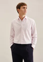Regular Business Hemd Gestreift Rosa/Pink 45