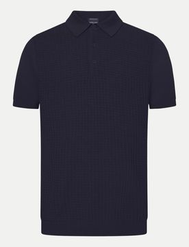 Strick- Poloshirt Schwarz M