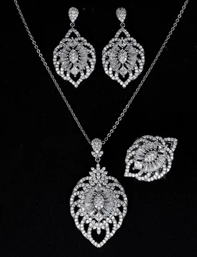 Jewelry Sets HADIYANA New Fashion Simple Elegant Design For Women Zircon With High Quality CN1104 Stainless Steel Necklace Set - Aliexpress - FashionsVida