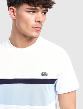 Colour Block Reflective Pipe T-Shirt - Herren, Weiss - male - Size: 4/M - Lacoste - FashionsVida
