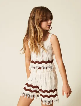 Top et short en maille avec motif zigzag - TWINSET - FashionsVida