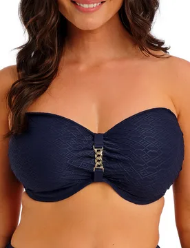 Womens Azores Bandeau Bikini Top - Blue Polyamide - Size 36dd - Fantasie - FashionsVida
