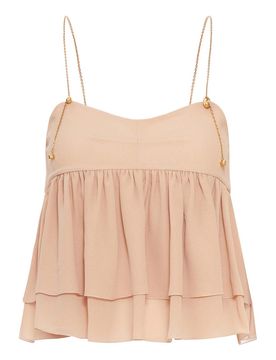 Top senza maniche in georgette di seta