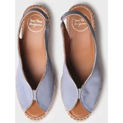 Alpargatas de cuña de mujer de ante estilo peep toe