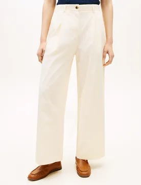 WASHED COTTON WIDE LEG PANT female