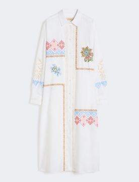 Abito con ricami donna bianco