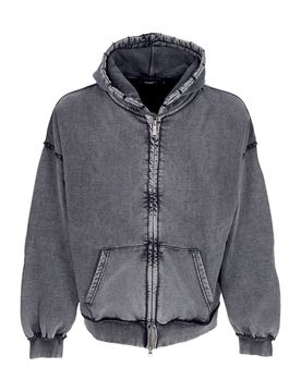 Felpa Cappuccio Zip Uomo Kingdom Curve Zip Hoodie Faded Black