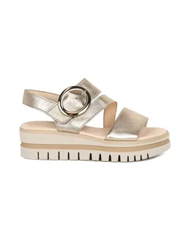 Women's 'Amarillo' Wedge Heel Sandals in Gold Size: 7.5 - Gold - Size: 7.5 - Gabor - FashionsVida