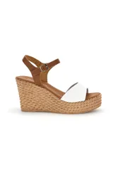 Sandali bianchi in pelle con zeppa 5621504 38