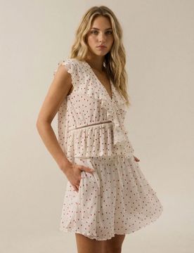 Jeans wide leg a vita alta con righe metallizzate - multicolor