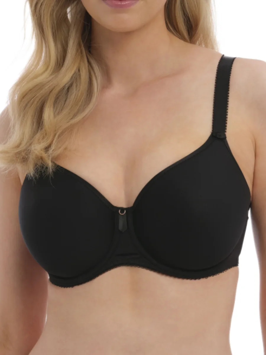 Womens Rebecca Essentials Moulded Spacer Bra - Black Polyamide - Size 38f - Fantasie - FashionsVida