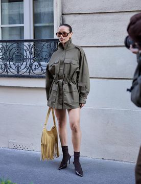 Parka aus Baumwolle mit Taschen Olivgrün XL