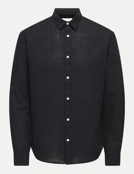 Slim-Fit Freizeithemd Schwarz L - ONLY & SONS - FashionsVida