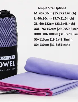 Pieza/2 piezas Toalla de deporte de fibra ultra fina con doble cara, absorbente, que transpira y no se pega, portátil para yoga/natación/camping, co - Shein - FashionsVida