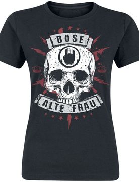 T-Shirt - Böse alte Frau - S bis XL - für Damen - Größe XL - schwarz - Frauen - female