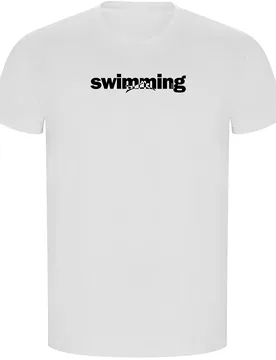 Word Swimming Eco Short Sleeve T-shirt White S Men - Kruskis - FashionsVida