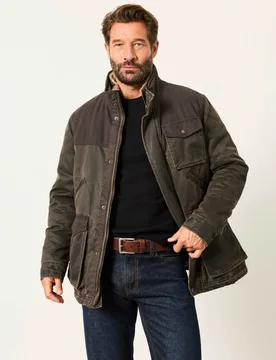 Cotton Rich Utility Jacket Brown male - Fatface - FashionsVida