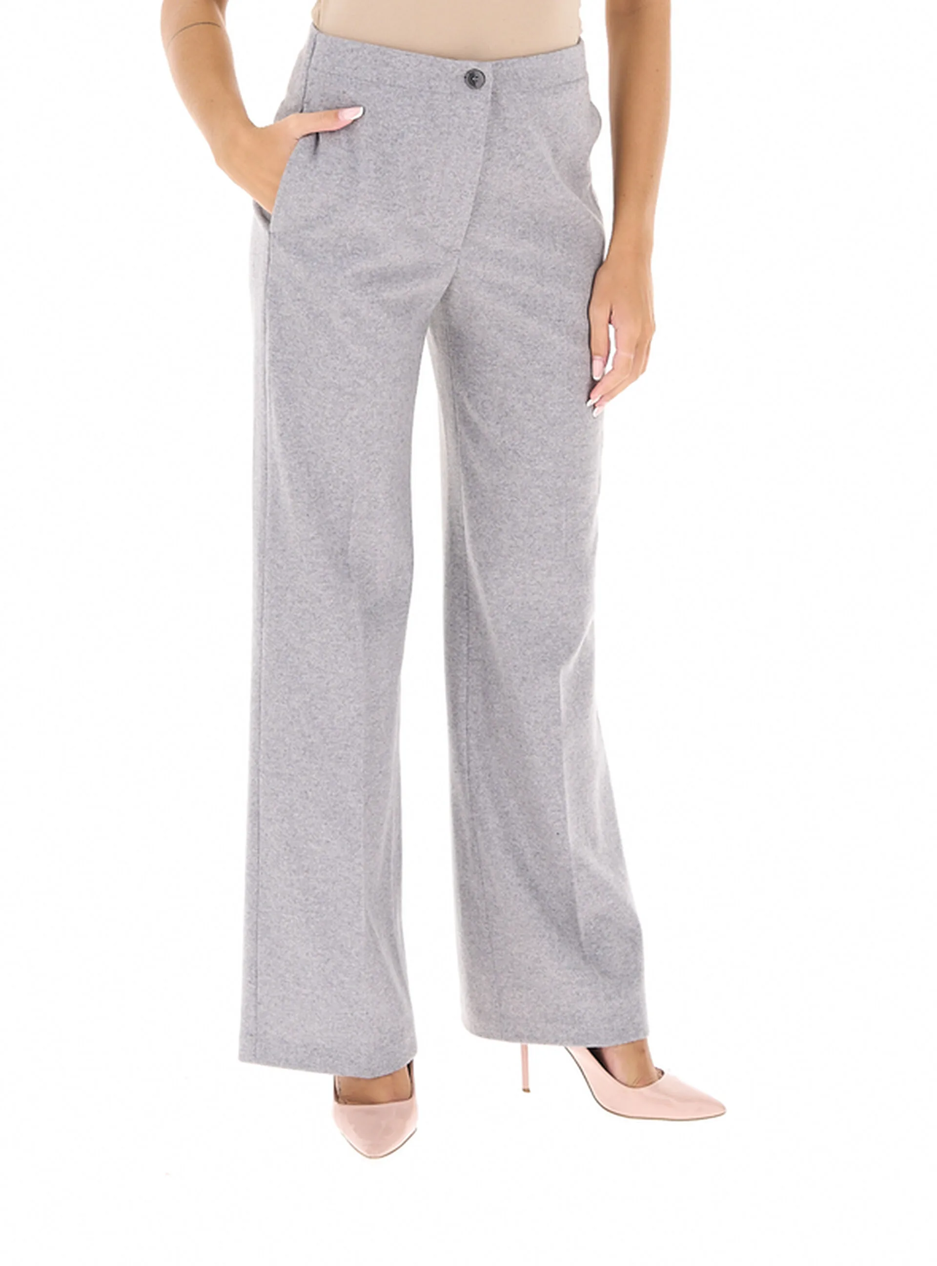 Pantalone in lana GRIGIO CHIARO 40 - Seventy - FashionsVida