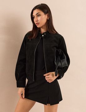 Body in cotone a maniche lunghe - nero