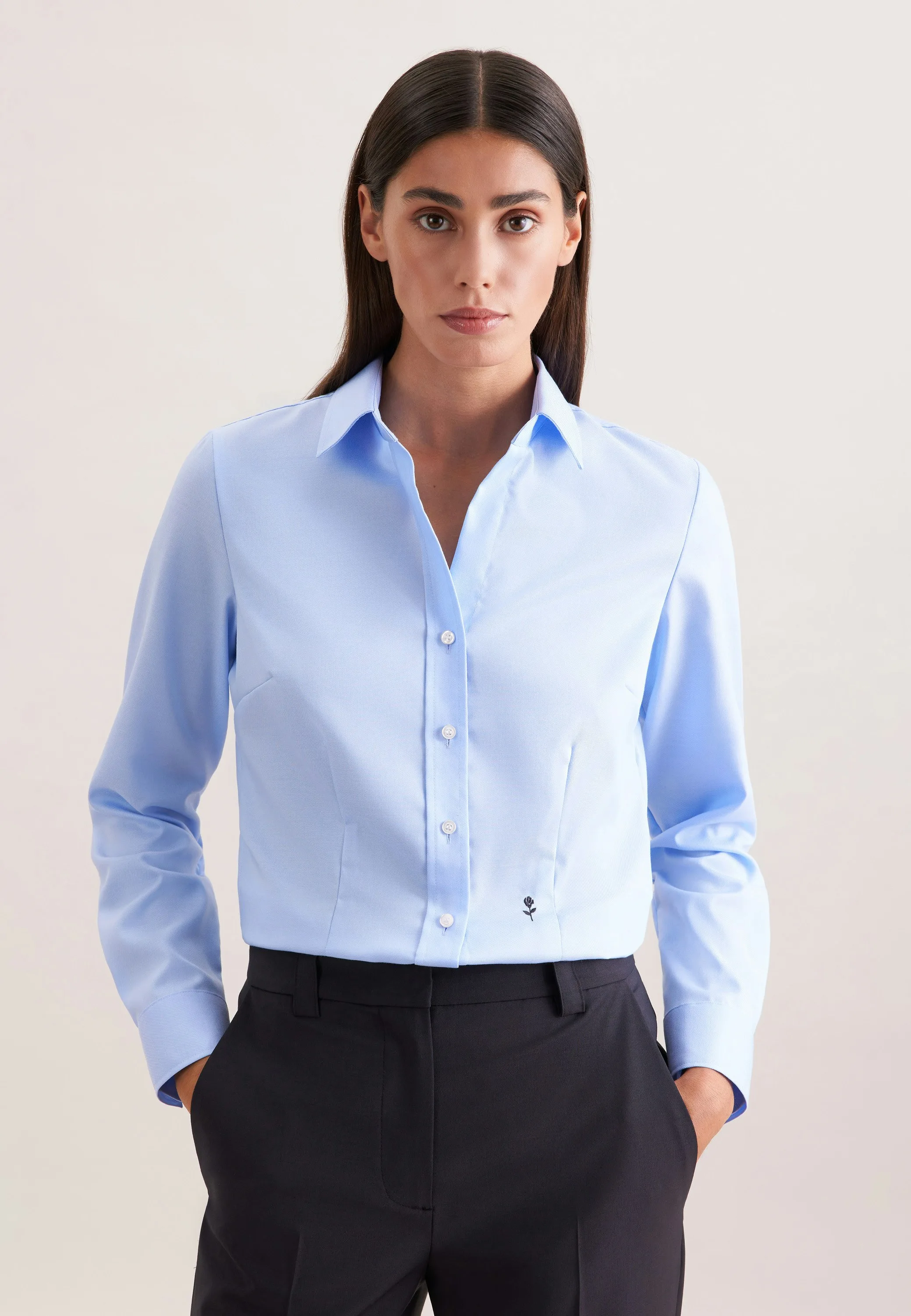 Hemdbluse slim fit Blau 48 - Seidensticker - FashionsVida