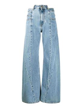 Jeans a gamba larga effetto consumato
