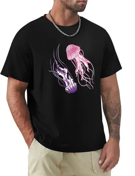 Pink and Purple Jellyfish T-Shirt Big Size Loose Fit Tee Shirt - Aliexpress - FashionsVida