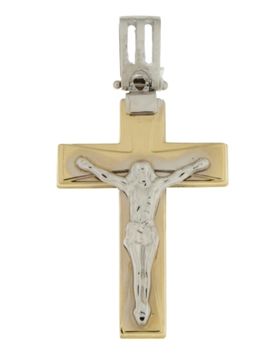 Ciondolo Croce Oro Giallo Bianco GL101159
