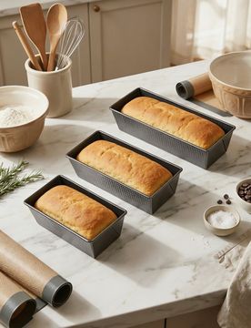 Set di stampi da forno in acciaio al carbonio 3 pack - grigio scuro