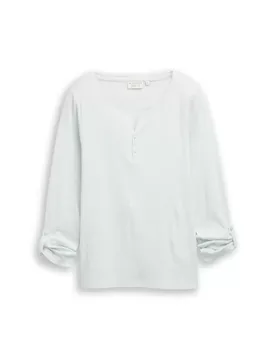 XL T-shirt stripe henley female - XL - FashionsVida
