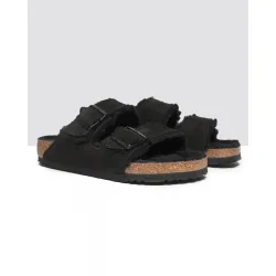 Arizona Vl Shearling Womens Sandals - Black Suede - Size Uk 5.5