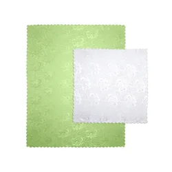 Jacquard-Tischdecken-Set "Jasmin", Tischdecke 160x130 cm + Mitteldecke 80x80 cm gruen weiss