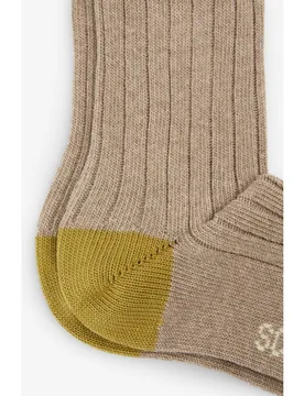 Calcetines cortos de hombre acanalados con contrastes - Scalpers - FashionsVida