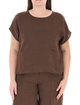 Blusa in lino MARRONE 47