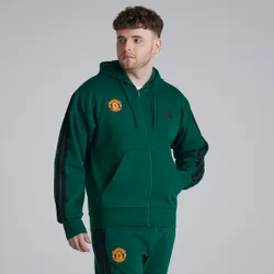 Manchester United x Essentials 3-Stripes Fleece Hoodie Green M