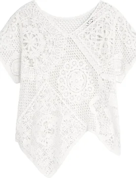 Top de mujer crochet asimétrico - Desigual - FashionsVida