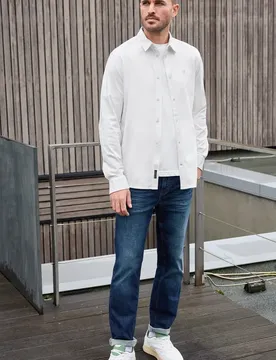 Street One Bequemes Jersey Hemd male Weiß