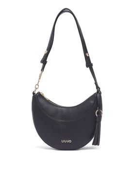 Borsa hobo media nera con ciondolo
