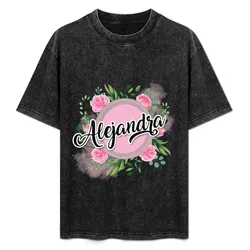 Alejandra name T-Shirt Relaxed Fit Casual Short Sleeve Top