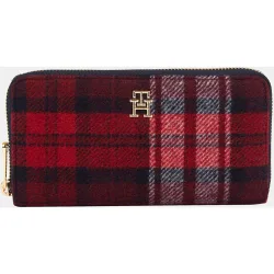 Cartera grande en a cuadros con cremallera