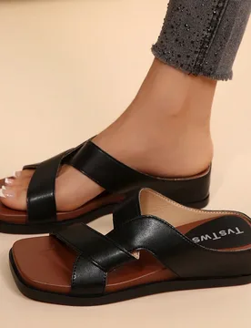 Sandalias planas tipo flip-flop de verano para mujer, multicolor opcional, estilo vintage francés, versátiles, suela blanda antideslizante, zapatos - Shein - FashionsVida