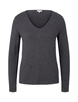 Sweater basic v-neck female - M - FashionsVida