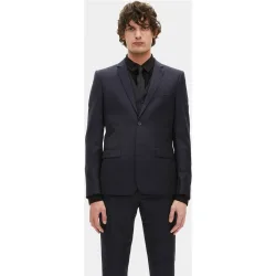 Chaqueta de traje de hombre de lana negra