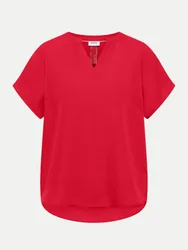 Blusenshirt aus Leinenmix Rot L