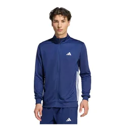Sweat-shirt à Zip Workout Essentials All-set 3 Stripes Knit Dark Blue / White S