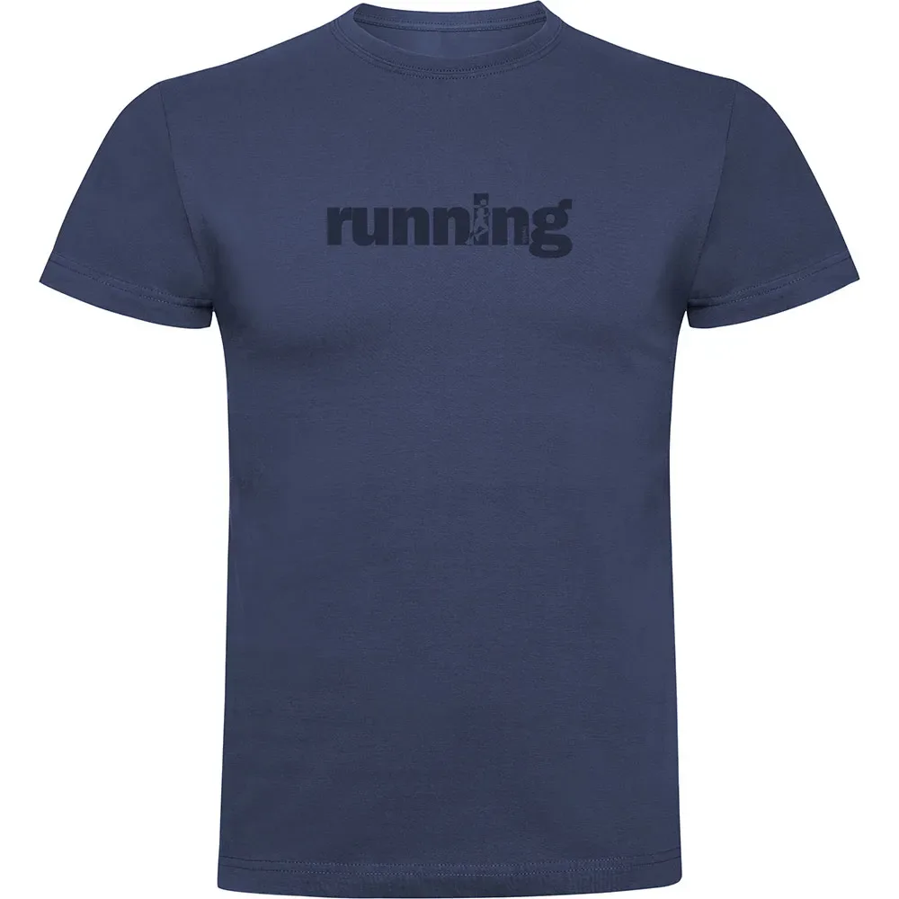 Maglietta A Maniche Corte Word Running Denim Blue M - Kruskis - FashionsVida