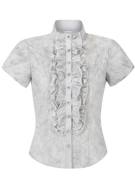 Trachtenbluse Melly (grau, Gr. 34) von für Damen, Oberteile, 100% Polyester - Stockerpoint - FashionsVida
