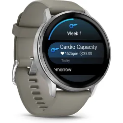 Venu 4 (45mm) Bisel con correa de silicona gris Smartwatch