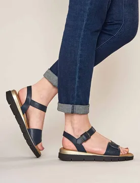 Women's 'Philly' Cushioned Slingback City Sandals in Indigo Size: 8 - Indigo - Size: 8 - Moshulu - FashionsVida